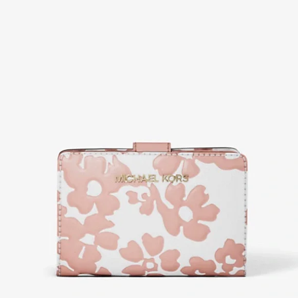 MICHAEL KORS - Jet Set Medium Floral Print Bi-Fold Wallet - Picture 1 of 4